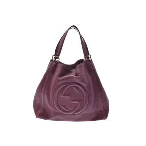 Gucci Soho Handbag Bordeaux Purple Leather